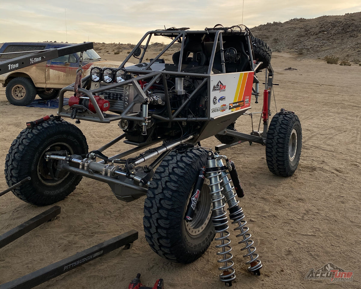 AccuTune technician tuning an off-road shock