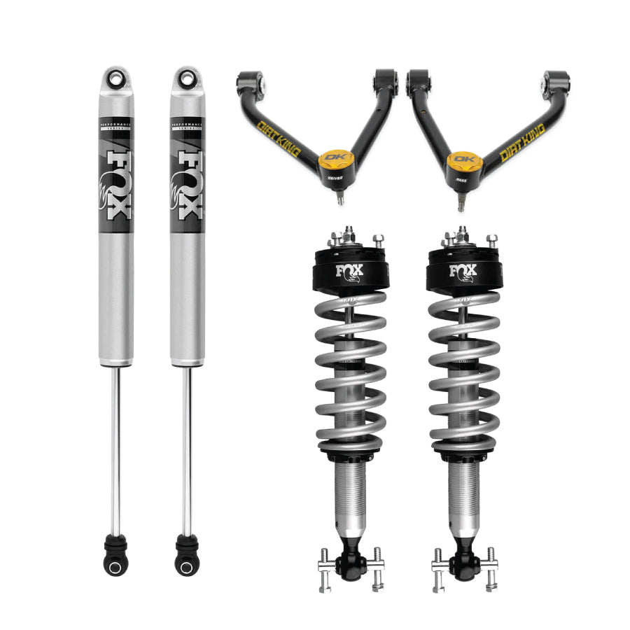 Chevy 1500 leveling kit with Fox shocks and Dirt King upper control arms