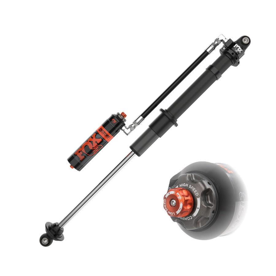 Fox 2.0 factory race series coilover shocks with rotating reservoir and DSC adjusters