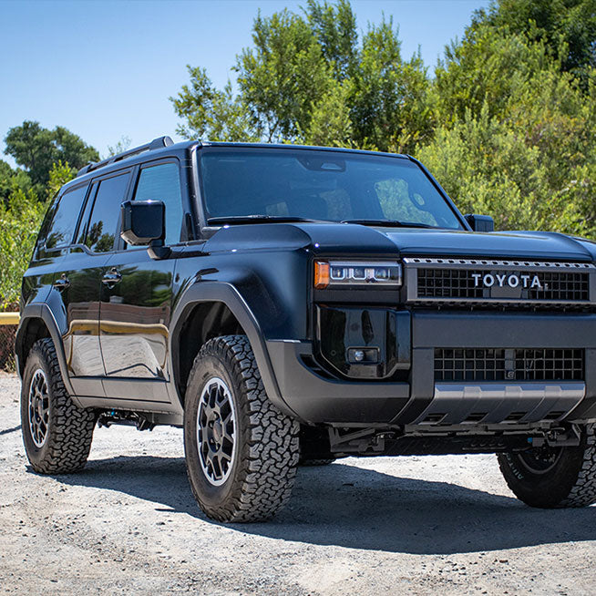 Total Chaos 2024 Land Cruiser with King Shocks installed.