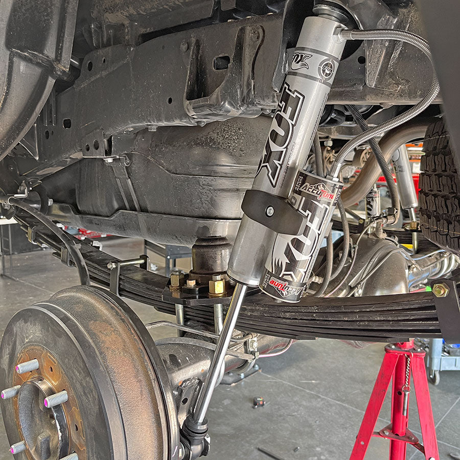 Custom tuned Fox 2.0 remote reservoir shocks installed on 3rd Gen Tacoma.