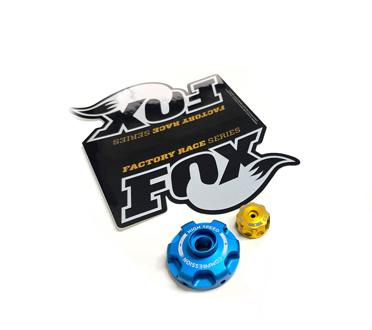 FOX DSC Adjuster Branding Pack, Blue/Gold