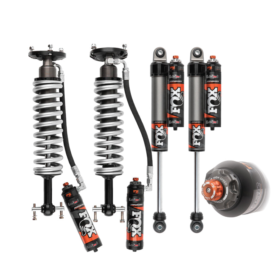Fox 2.5 Performance Elite Series Shock package for 2007-2018 GM1500 trucks. Fox Shocks are custom tuned by AccuTune Offroad.