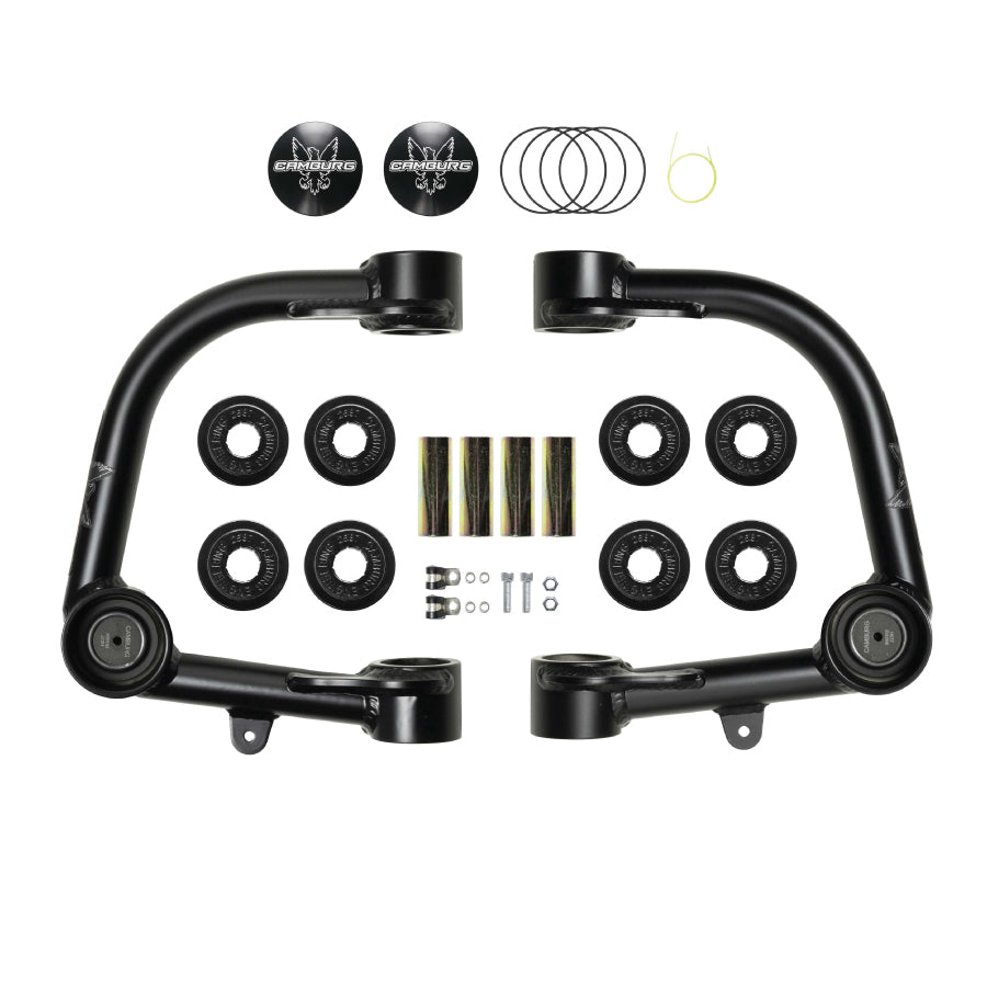 Camburg Tacoma upper control arm kit. Tubular steel design with bushings and ball joints.