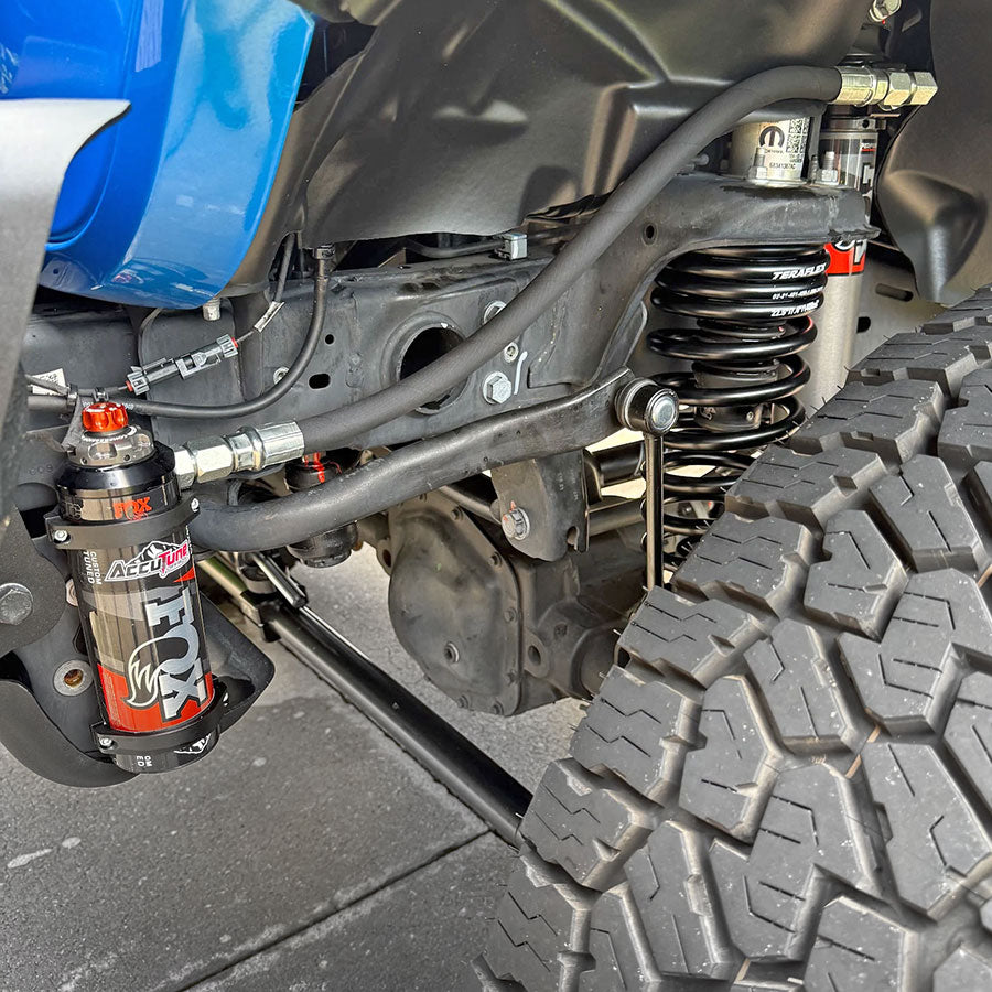 Jeep Gladiator Mojave with Fox 2.5 Shocks from AccuTune Offroad. Using AccuTune Offroad Bushing kit to install these Fox 2.5 Performance Elite Series Shocks on this Jeep Mojave.