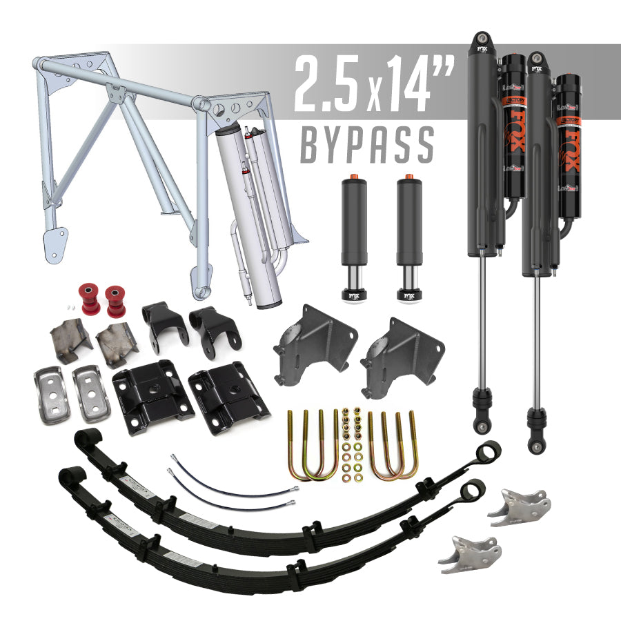 Toyota Tacoma rear long travel kit with Fox bypass shocks