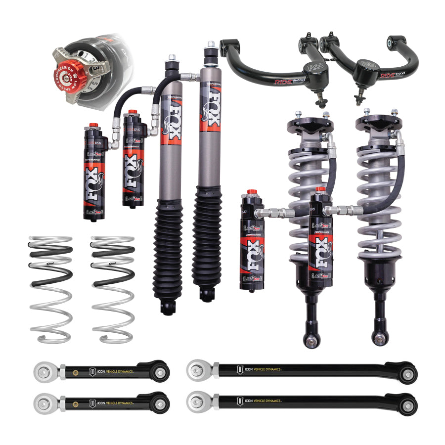 Stage 3A 4th Gen Tacoma lift kit with Fox 2.5 shocks and Dirt King upper control arms.