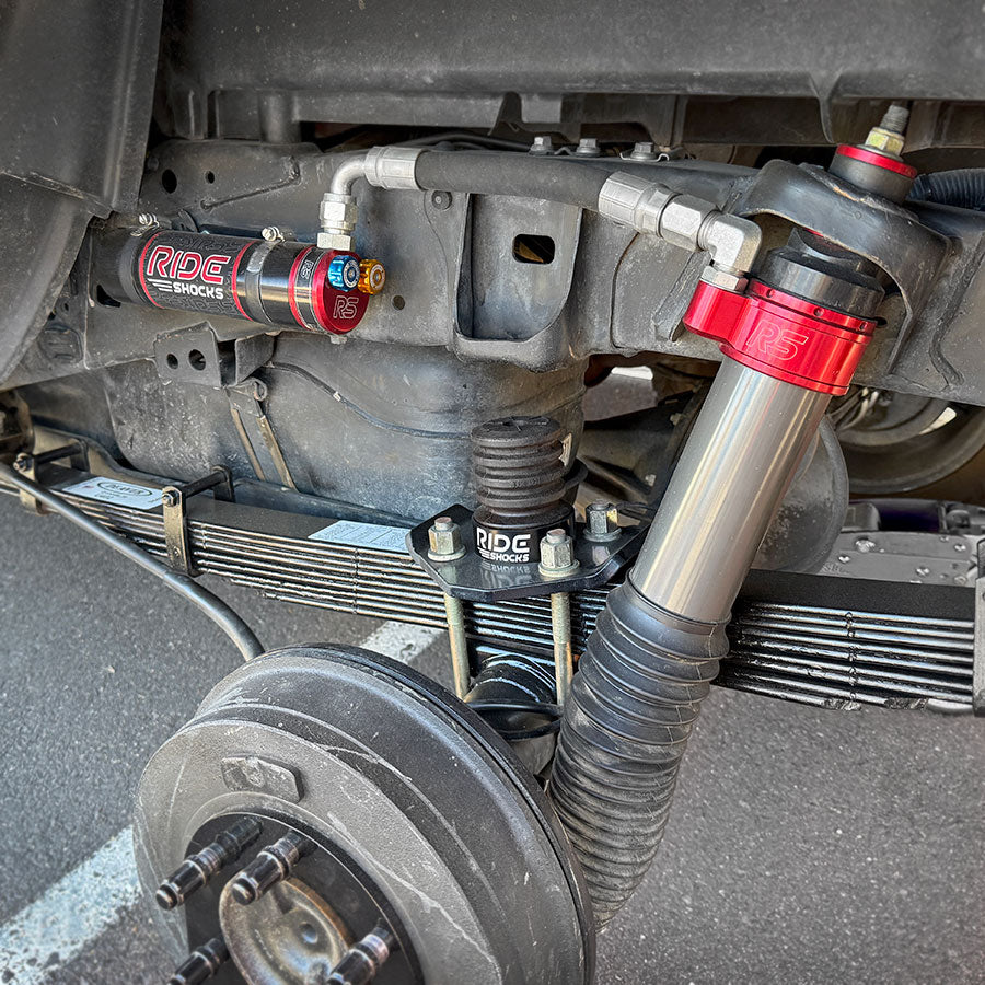 2020 Tacoma rear suspension with Ride Shocks and U-Bolt Flip Kit.