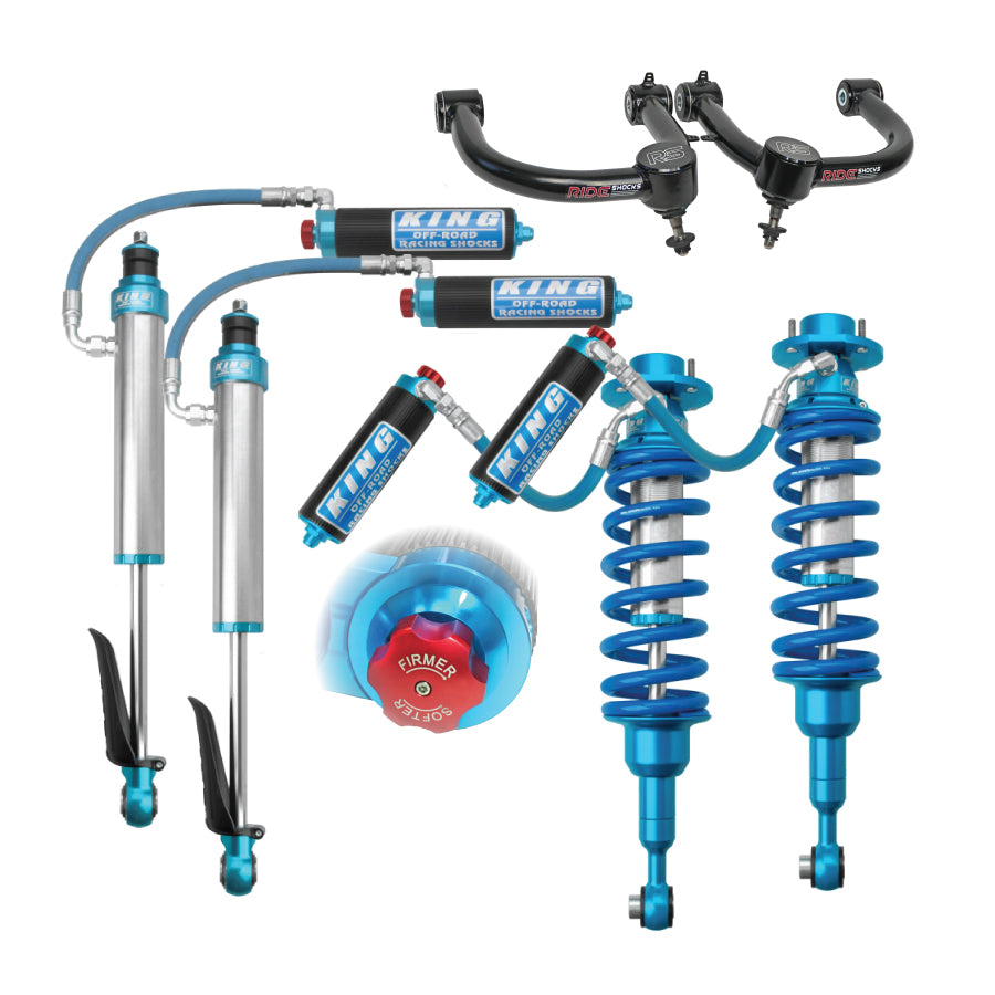 2024 Tacoma lift kit with King 2.5 shocks with compression adjusters and Dirt King upper control arm.