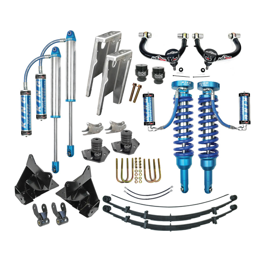 Toyota Tacoma lift kit with King Shocks and AccuTune Offroad components.