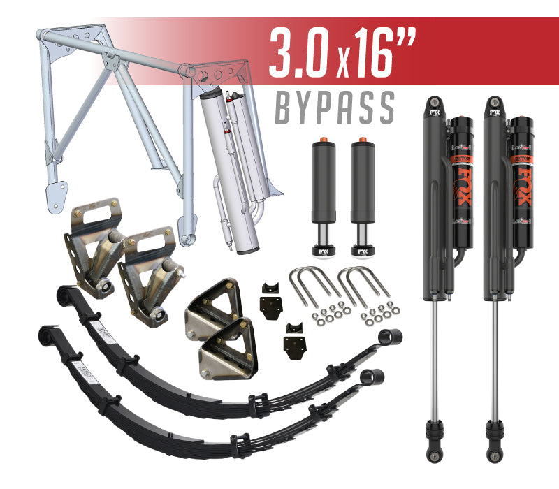 Rear Long Travel Kit, Stage 4 - Fox 3.0" x 16 Bypass