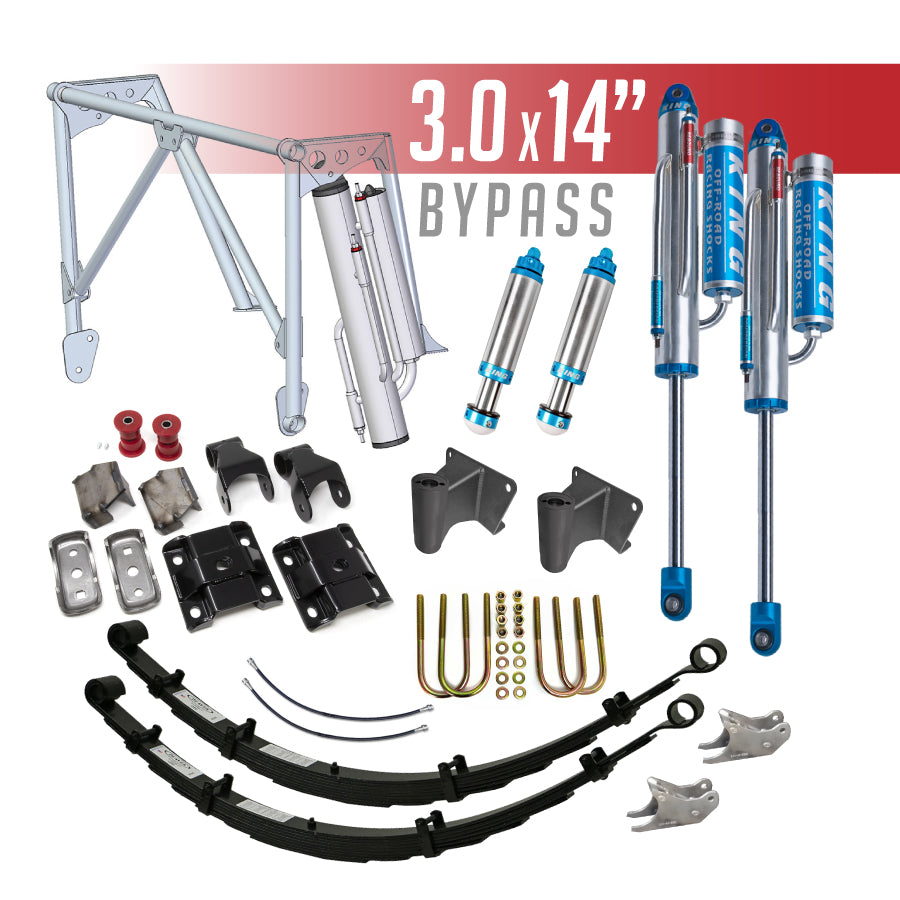 Tacoma rear long travel kit with 3.0 king bypass shocks