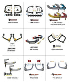 Toyota Tundra upper control arm options from AccuTune Offroad. Options include brands like Camburg, Dirt King, Icon and Total Chaos. Toyota Tundra UCA are necessary for lifted applications and will help bring alignment back into factory specs.