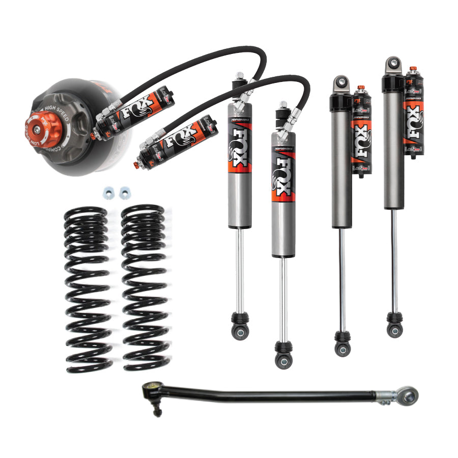 Super Duty suspension kit with Fox Performance Elite Series shocks custom tuned by AccuTune Offroad.