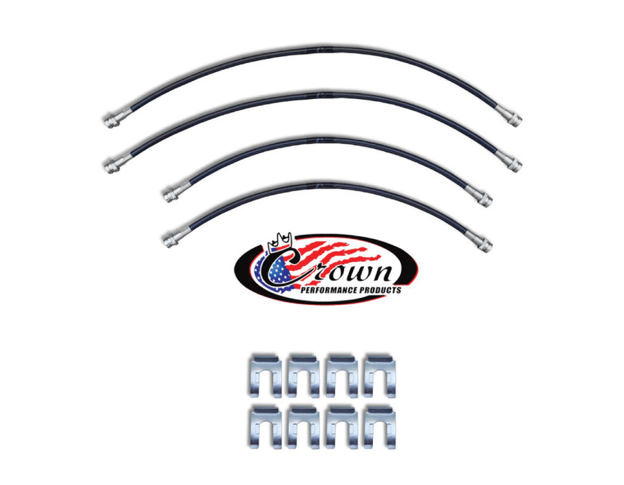 Performance Brake Line Kit, Rubicon Only, +4", Black, Front and Rear