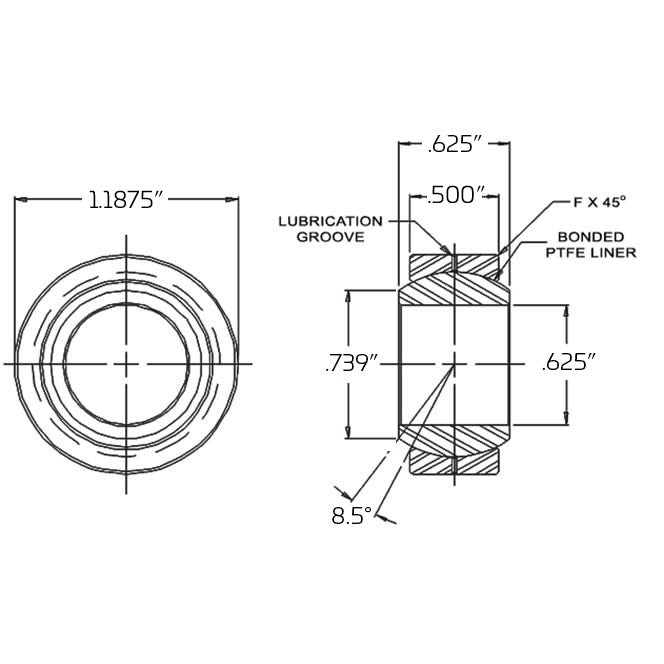 Bearing COM10T Spherical Bearing, .625"
