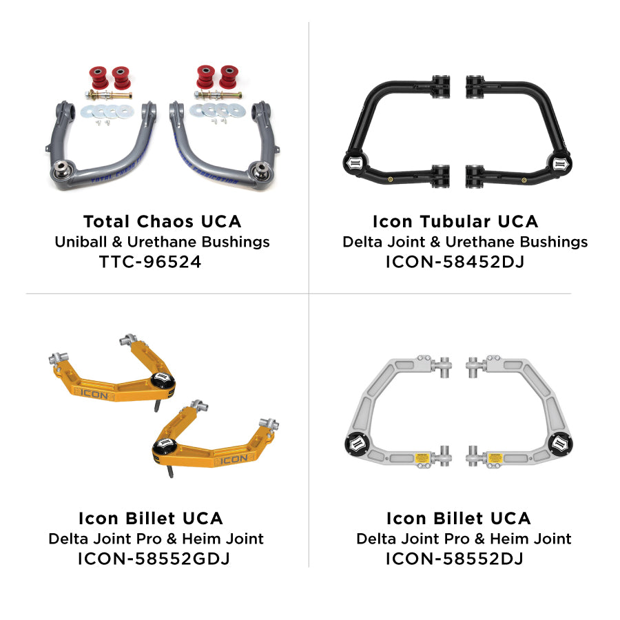Toyota Land Cruiser 250 front upper control arm options from AccuTune Offroad.