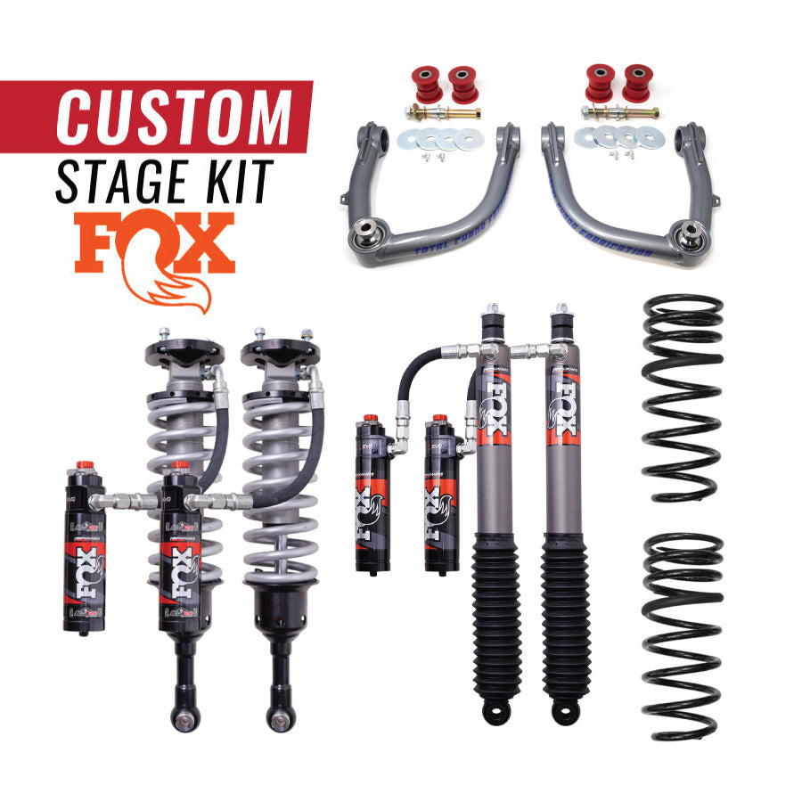 Custom mid travel kit for 2024+ Toyota Tacoma with Fox Shocks from AccuTune Offroad.