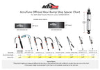 4Runner rear bump stop guide from AccuTune Offroad. Choose the best size spacer that fits your your rear shocks.