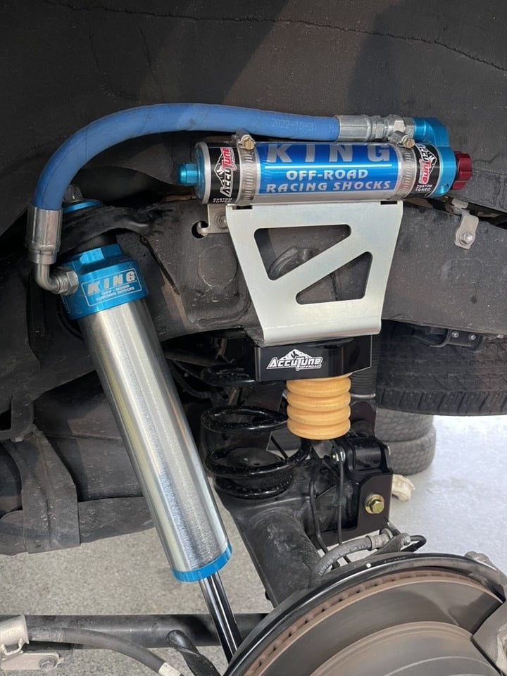 King 2.5 shocks installed on the rear of a Toyota 4Runner. AccuTune Offroad bump stops allow for smooth bottom out control.