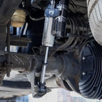 F250 Fox 2.0 rear shocks installed. Custom tuned Fox 2.0 performance series shocks from AccuTune Offroad.
