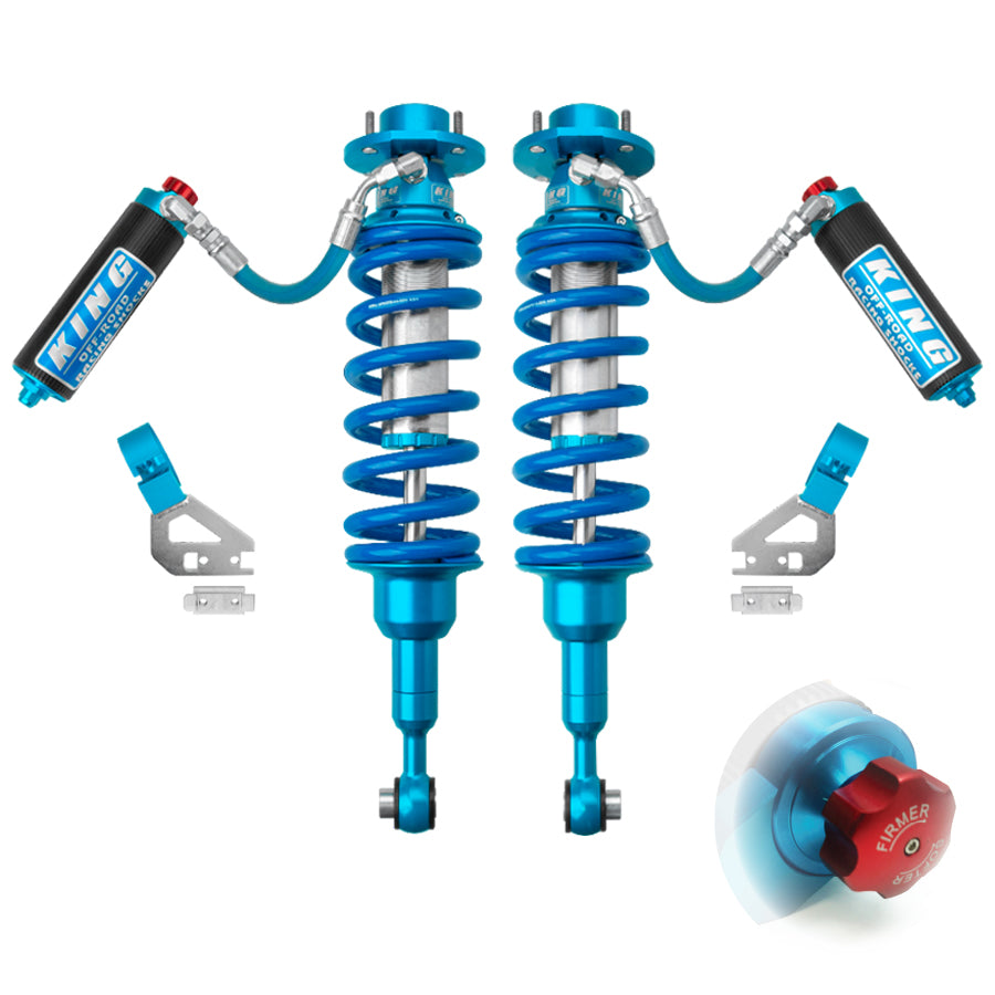 King Coilovers for 2024 or newer Toyota Land Cruiser. These King 2.5 Coilovers come with mid speed compression adjuster for additional fine tuning.