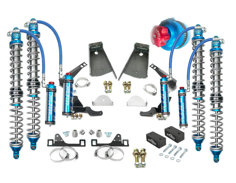 Weld On 2.5" C/O Bracket Kit w/King Adjustable Shocks, Front and Rear