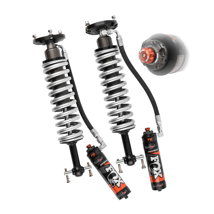 Fox 2.5 Performance Elite Series Coilovers for 2007-2018 Sierra or Silverado, custom tuned by AccuTune Offroad.