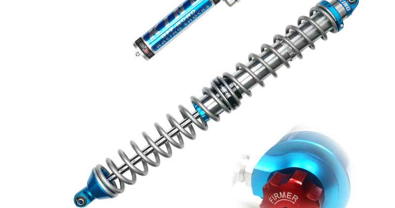 king-25-coilover-adjusters-springs King 2.5 coilover shock with compression adjusters and coil springs from AccuTune Offroad