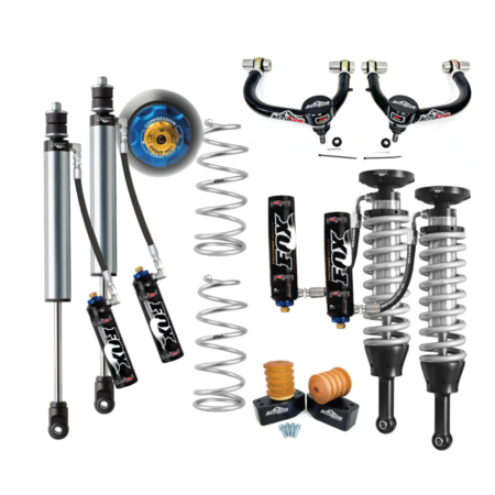 4Runner lift kit from AccuTune Offroad. This stage 3A suspension kit includes Fox 2.5 coilovers with DSC adjusters in front and Fox 2.5 shocks with DSC adjusters in the rear. Rear Eibach springs and AccuTune Offroad bump stops and spacers are also included. Upper control arms in this kit are made by Accutune Offroad. This complete kit is a excellent suspension system for any overlander enthusiast that also daily drives their 4Runner, GX460, GX470 or FJ Cruiser.