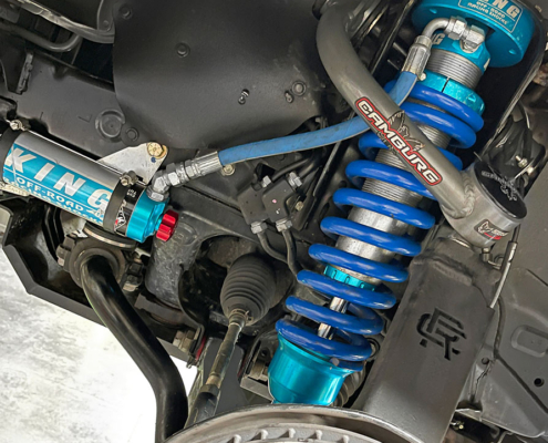 front-4Runner-king-camburg-suspension King 2.5 Coilovers with Adjusters installed on a KDSS equipped 4Runner with Camburg upper control arm.