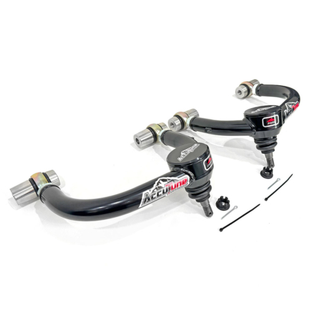 Front upper control arm for 05-23 Toyota Tacoma from AccuTune Offroad. This UCA is a tubular steel design with an all metal ball joint. These control arms are durable and built to fit large off-road tires.