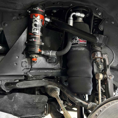 coil saver installed on fox 2.5 coilovers for toyota tacoma from accutune offroad