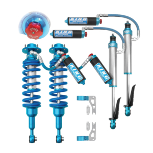 King Shocks with compression adjusters custom tuned by AccuTune Offroad for 2024 or newer Toyota Tacoma.