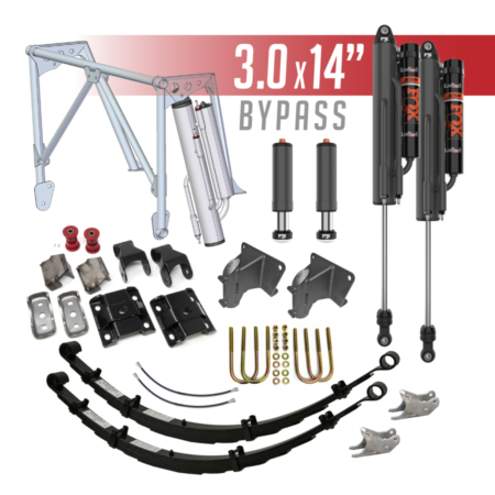 Toyota Tacoma rear long travel kit with 3.0 Fox Bypass Shocks