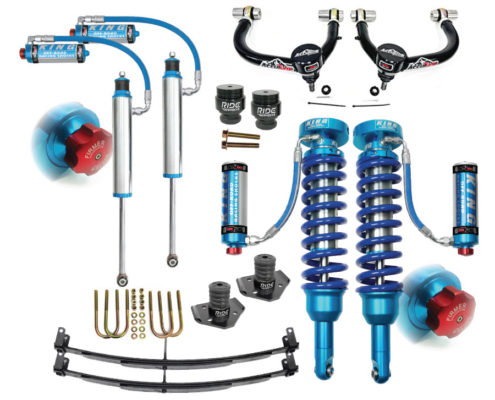 Stage 3 lift kit from AccuTune Offroad for Toyota Tacoma using King 2.5 Shocks with adjusters, Add a Leaf, AccuTune Offroad upper control arms and u-bolt flip kit