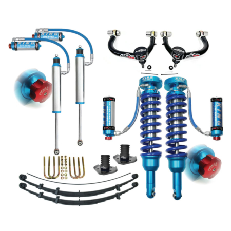 Stage 4 lift kit from AccuTune Offroad for Toyota Tacoma using King 2.5 Shocks with adjusters, RXT leaf springs, AccuTune Offroad upper control arms and u-bolt flip kit