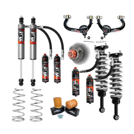 4Runner lift kit from AccuTune Offroad for Toyota 4Runner. This stage 3A suspension kit includes Fox 2.5 performance elite series coilovers with DSC adjusters in front and Fox 2.5 performance elite series shocks with DSC adjusters in the rear. Rear Eibach springs and AccuTune Offroad bump stops and spacers are also included. Upper control arms in this kit are made by Accutune Offroad. This complete kit is a excellent suspension system for any overlander enthusiast that also daily drives their 4Runner, GX460, GX470 or FJ Cruiser.