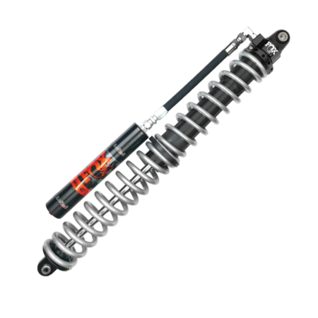 Fox 2.0 coilover shock with rotating reservoir. Fox factory race series coilover with springs