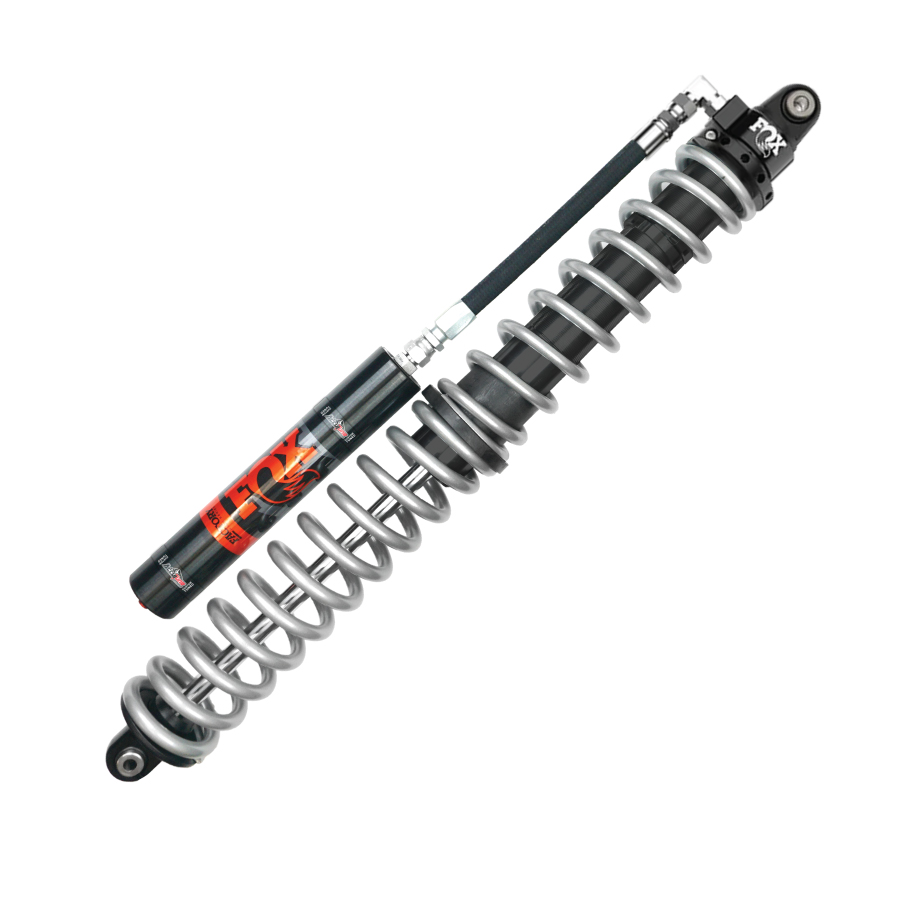 Fox 2.0 coilover shock with rotating reservoir. Fox factory race series coilover with springs