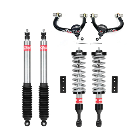 Tacoma leveling kit with adjustable Eibach 2.0 coilovers and shocks with AccuTune Offroad upper control arms.