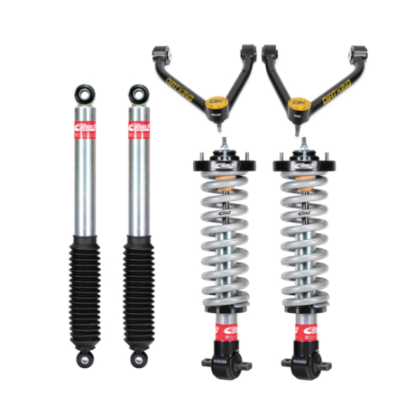 07-18 GMC 1500 leveling kit with Eibach Shocks and Dirt King upper control arms.