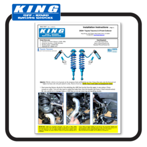 King installation guide for 4th gen Tacoma shocks