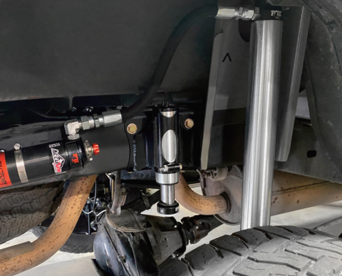Tacoma rear shock relocation kit with Fox 2.5 x 14" shocks