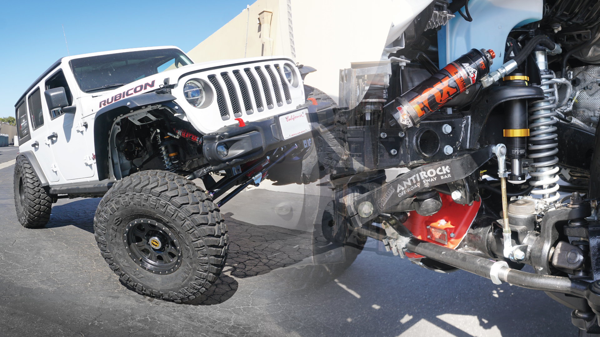 Jeep JL with coilover kit from AccuTune Offroad, testing flex clearance