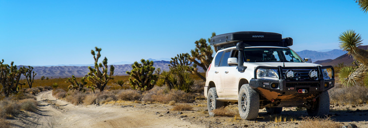 Off-road truck prepared for desert season with performance suspension
